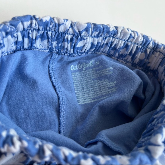 Cat & Jack Blue and White Floral Pattern SKORT with Drawstring - Toddler Girl 3T - Picture 5 of 6